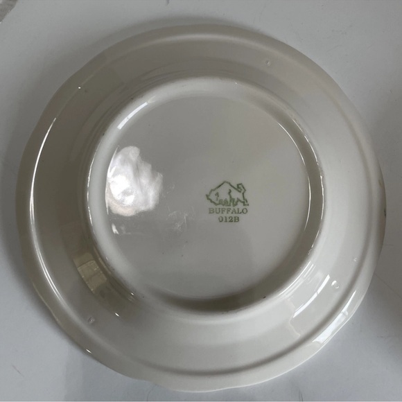 4 Buffalo China Black Scalloped Rim Salad/ Dessert Plate Restaurant Ware USA - Picture 3 of 4